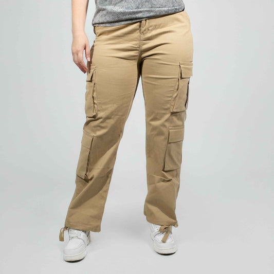 PANTALON CARGO EN DRILL BEIGE