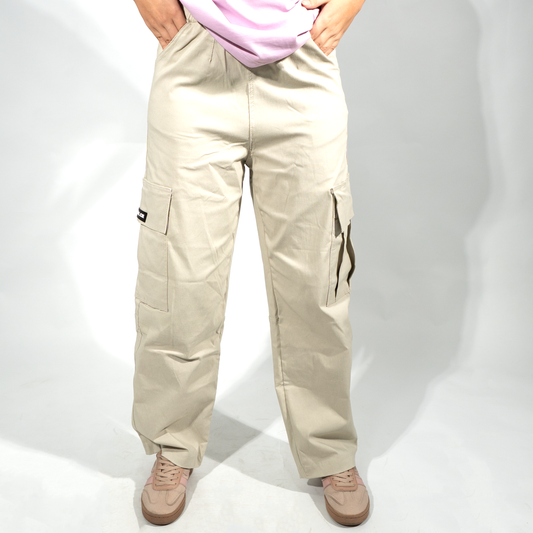 PANTALONES JOGGER DAMA BEIGE