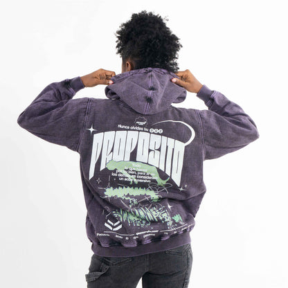Hoodie  PROPOSITO MORADO WASH