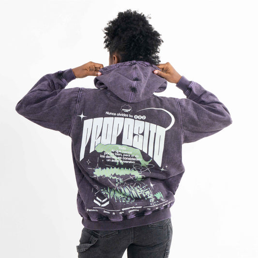 Hoodie  PROPOSITO MORADO WASH