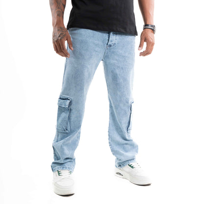 JEAN CARGO  AZUL CLARO