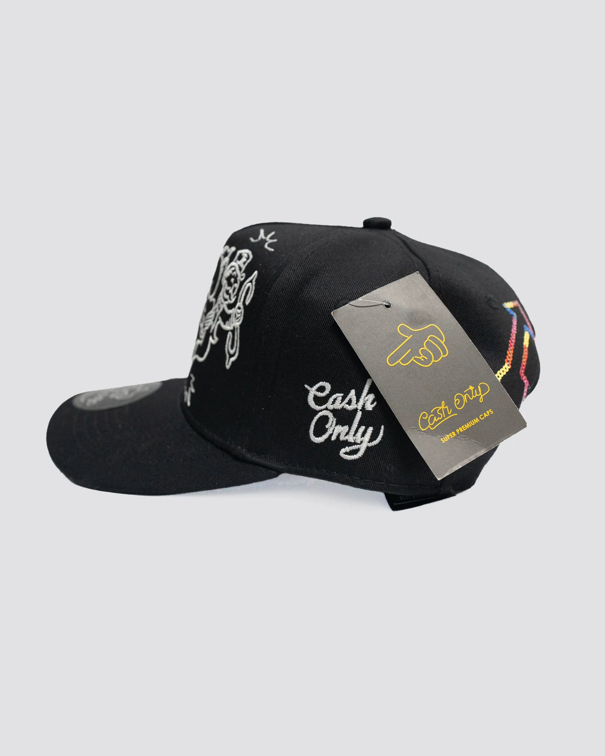GORRA CASH ONLY MILLONARIO Y DIABLO, tres cuartos