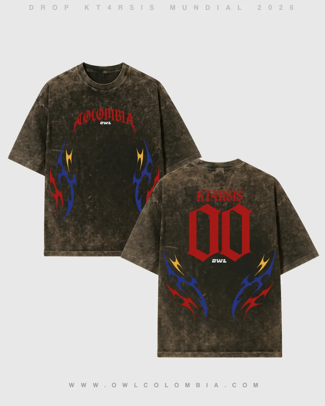 CAMISETA ACID WASH KT4RSIS MUNDIAL 00