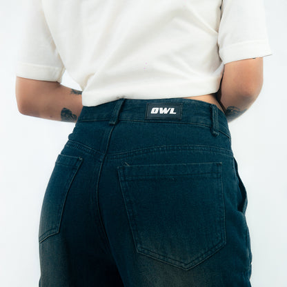 PANTALON CARGO AZUL WASH MUJER