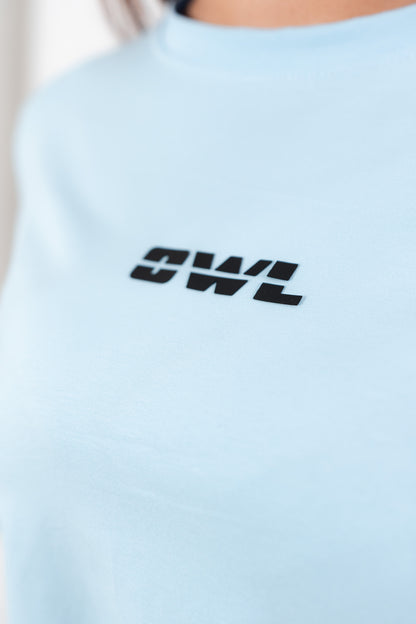 BLUSA CROP OWL clasica azul  DAMA