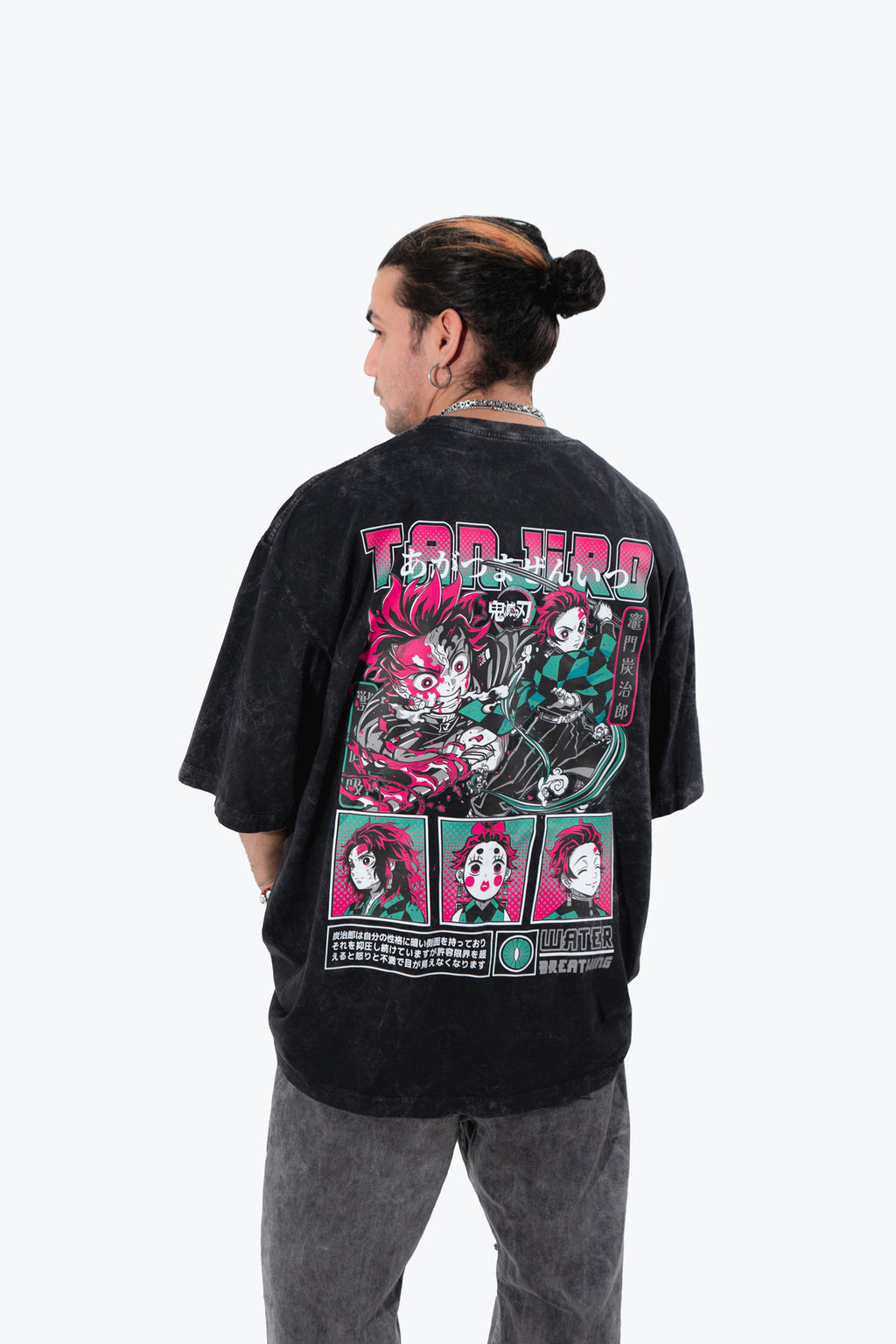 camiseta TANJIRO KIMETSU ACID WASH