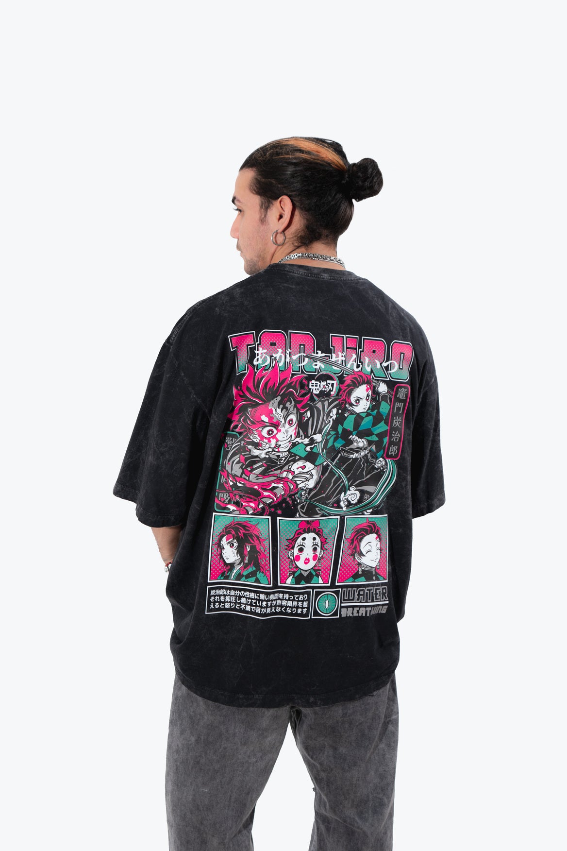 camiseta TANJIRO KIMETSU ACID WASH