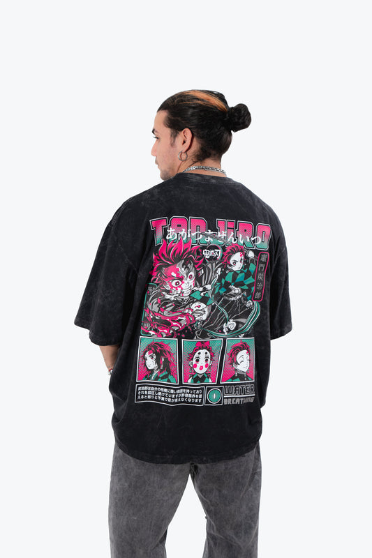 camiseta TANJIRO KIMETSU ACID WASH