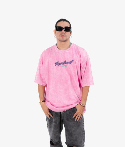camiseta never stop acid wash