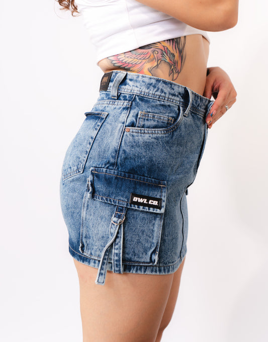 Falda Jeans Cargo