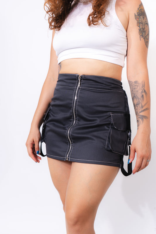 FALDA DRILL NEGRO
