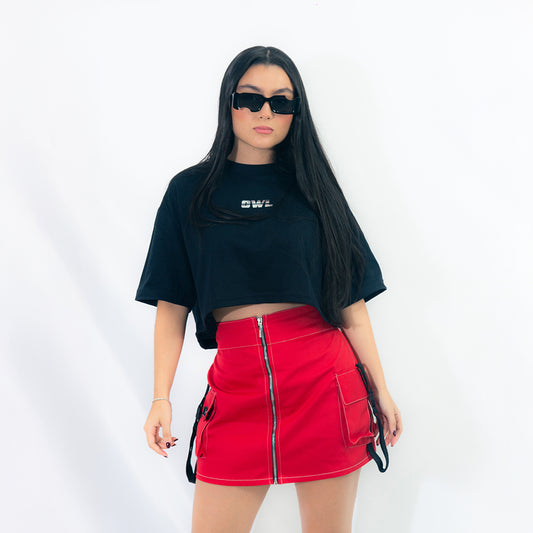 FALDA DRILL ROJO