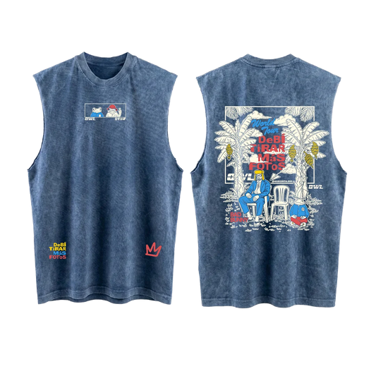 CAMISETA Manga Siza DeBi TiRaR MaS FoToS  3 - Azul acid wash