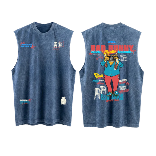 CAMISETA Manga Siza DeBi TiRaR MaS FoToS  4 - Azul acid wash