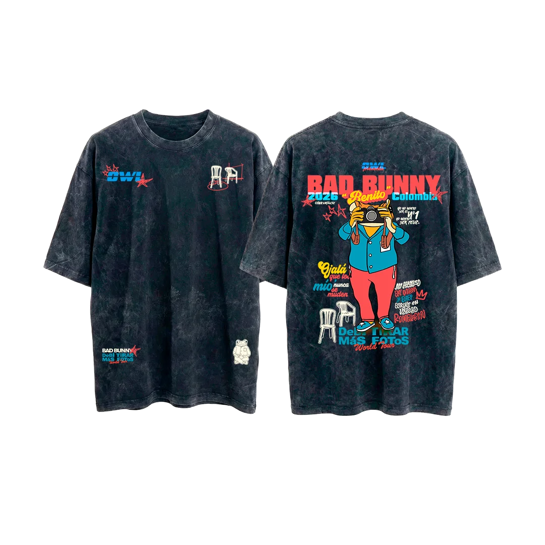 CAMISETA  DeBi TiRaR MaS FoToS  4 - NEGRA acid wash