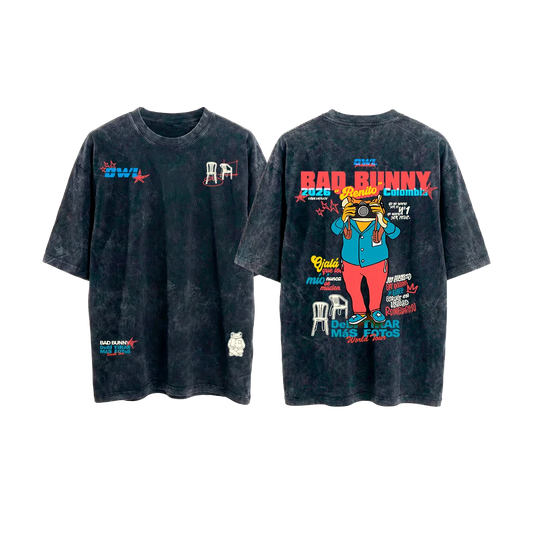 CAMISETA  DeBi TiRaR MaS FoToS  4 - NEGRA acid wash