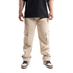 JEAN  CARGO 2  BOLSILLOS BEIGE ACID WASH