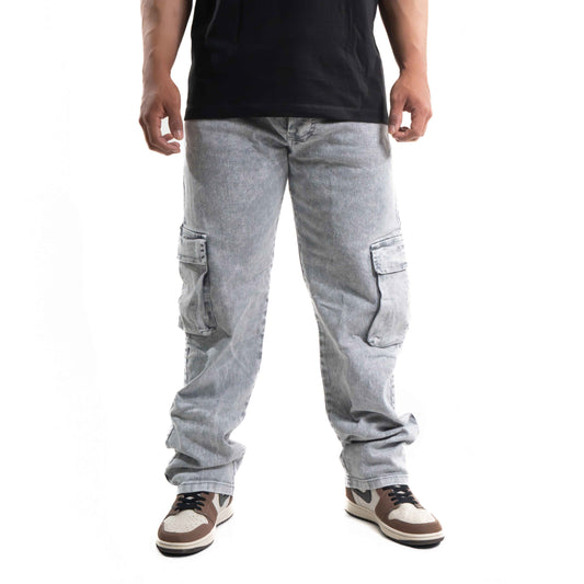 JEAN CARGO  2 BOLSILLOS GRIS PERLA