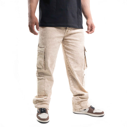 JEAN 4 BOLSILLOS BEIGE ACID WASH