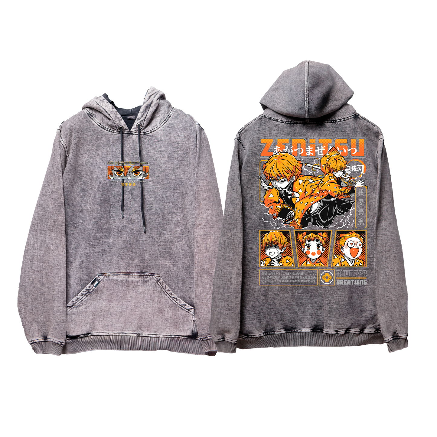 Hoodie ZENITSU acid wash