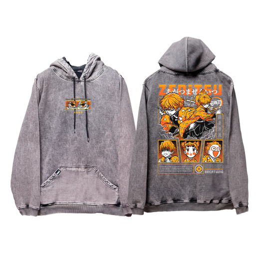 Hoodie ZENITSU acid wash