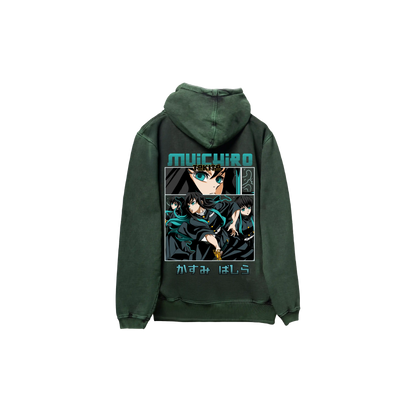 Hoodie TOKITO   acid wash VERDE