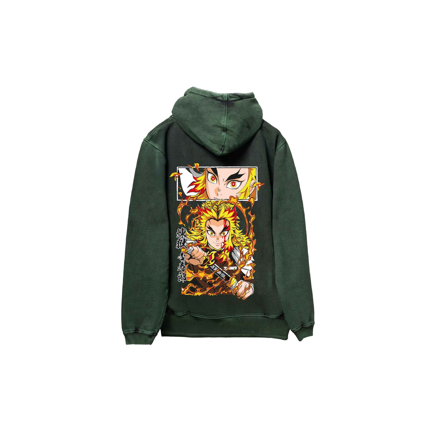 Hoodie RENGPKU 2  acid wash VERDE