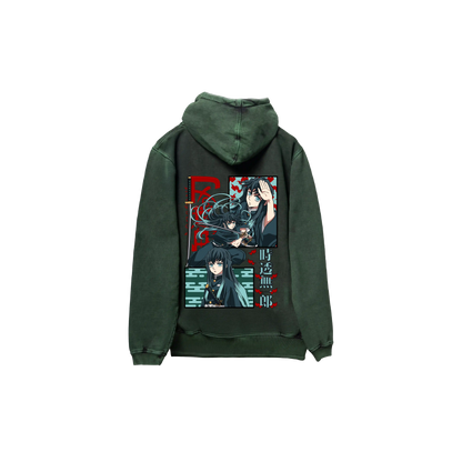 Hoodie TOKITO 2   acid wash VERDE