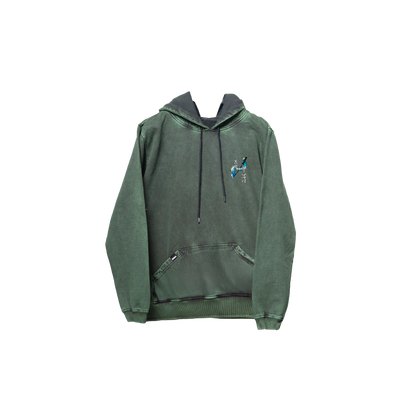 Hoodie TOMIOKA 2  acid wash VERDE