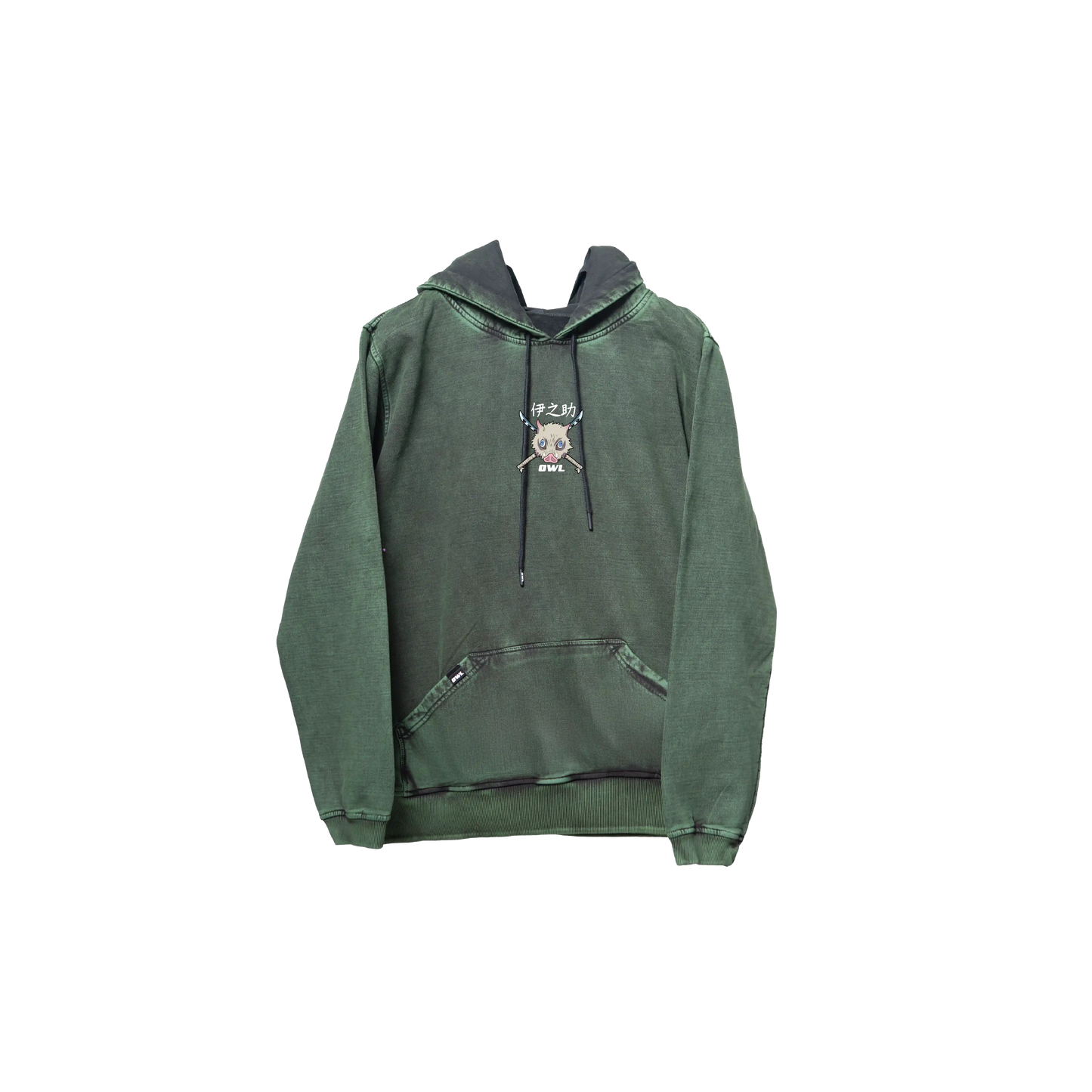 Hoodie INOSUKE 2  acid wash VERDE
