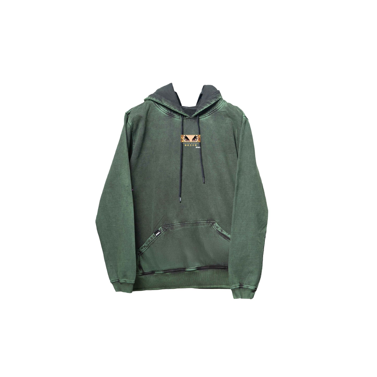 Hoodie RENGOKU   acid wash VERDE