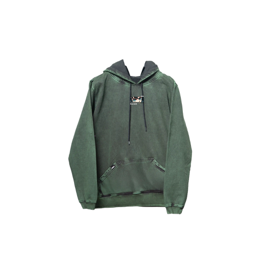 Hoodie TOKITO 2   acid wash VERDE