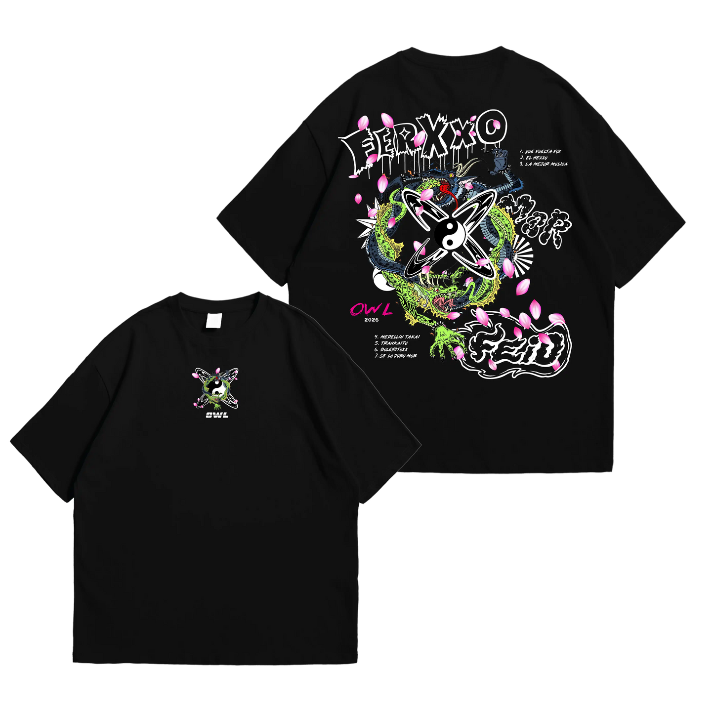 CAMISETA FEID GREEN PRINT