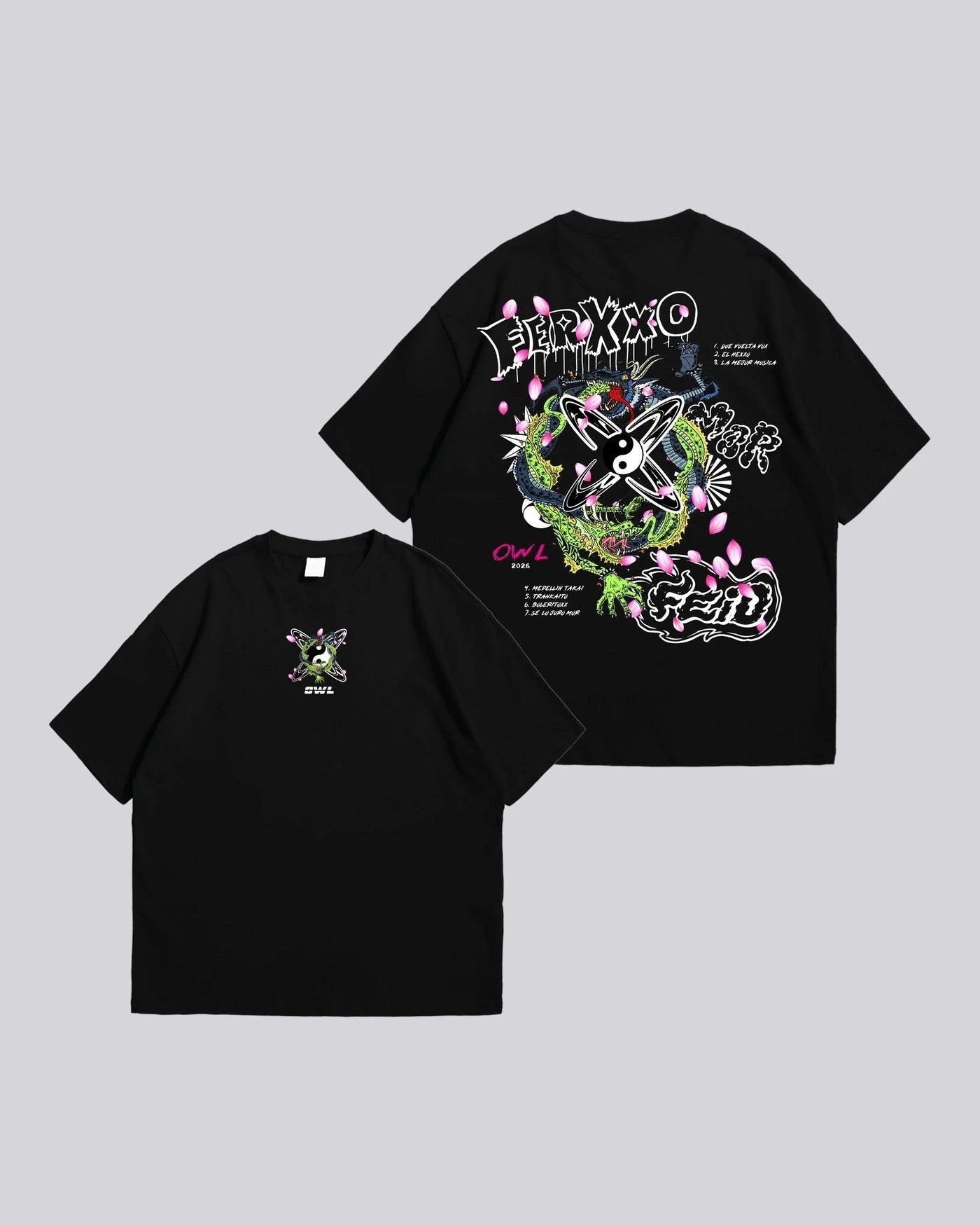 CAMISETA FEID GREEN PRINT