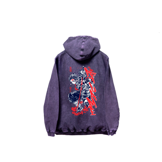 Hoodie TANJIRO 2  Morado wash