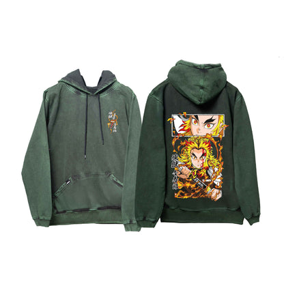 Hoodie RENGPKU 2  acid wash VERDE