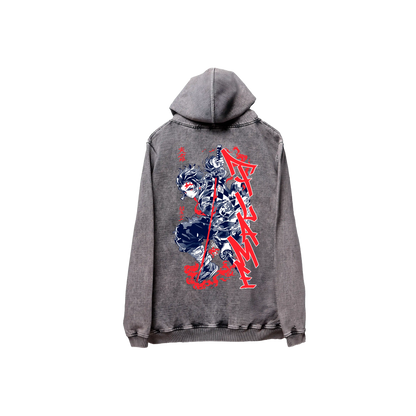 Hoodie TANJIRO 2 acid wash
