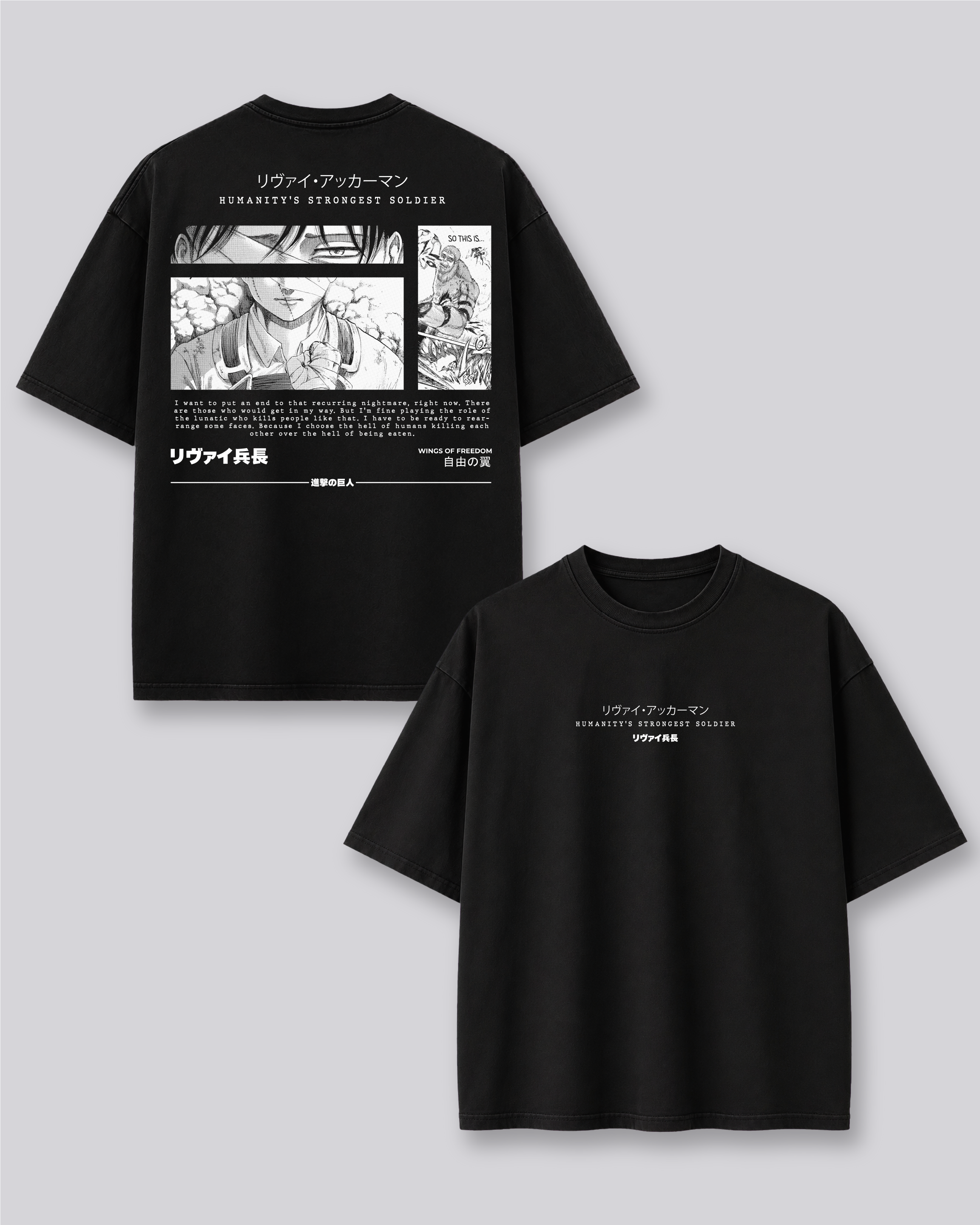 camiseta   attack on titan levi 3
