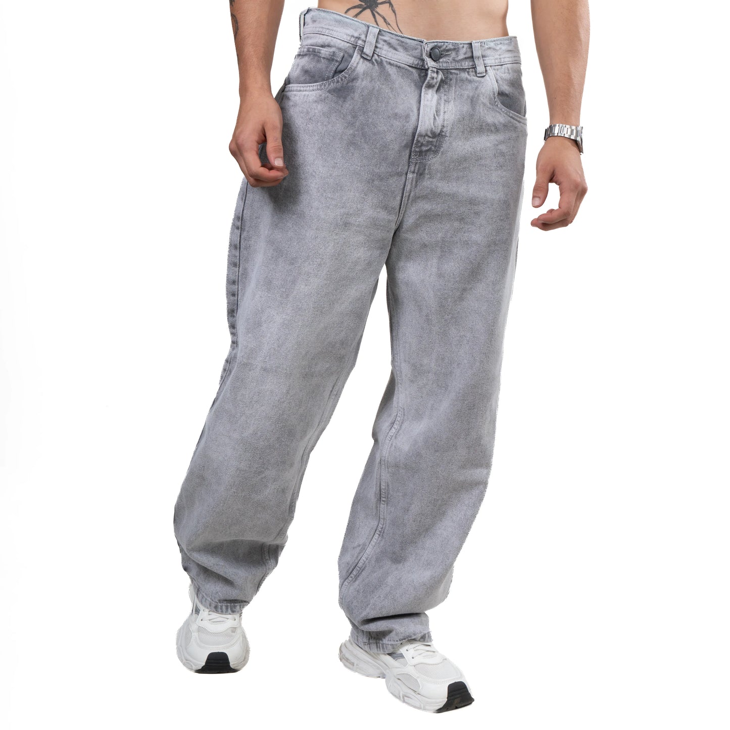 PANTALON BAGGY GRIS PERLA