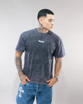 CAMISETA OWL ESSENTIAL NEGRO ACID WASH - horma clasica
