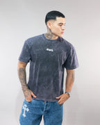 CAMISETA OWL ESSENTIAL NEGRO ACID WASH - horma clasica