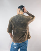 CAMISETA OWL ESSENTIAL COBRE ACID WASH - horma oversize espalda
