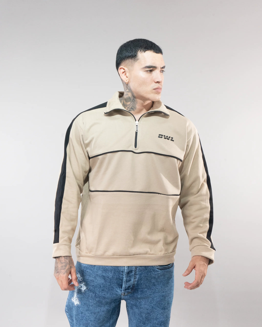 SACO DELUXE BEIGE - Beige/Negro